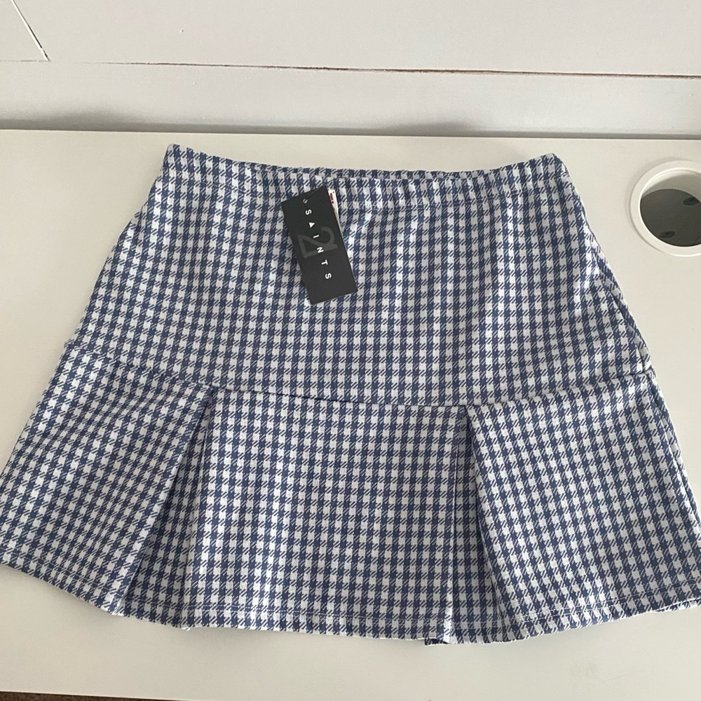 Juniors Checkered Pleated Skirt (NWT)